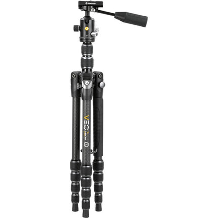 Vanguard VEO 3T 235CBP Trípode de Viaje Fibra de Carbono 61 Pulgadas 17.6 lb con Cabezal Esférico y Mando Bluetooth