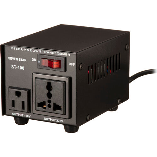 Sevenstar ST-100 Transformador Elevador y Reductor 100W Adaptador UE y Fusibles