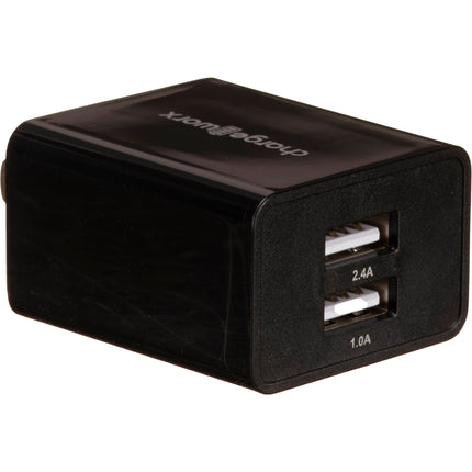 ChargeWorx Cargador de Pared Dual USB Tipo-A Negro 5V 2.1A Compacto