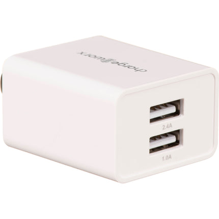 ChargeWorx Cargador de Pared Dual USB Tipo-A 5V 2.1A Blanco