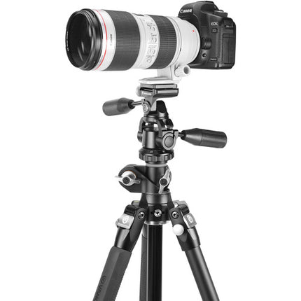 Vanguard VEO3T+264APS trípode de viaje aluminio altura 61.42" capacidad 22 lb con cabezal panorámico VEO PH-38S y monopod altura 64.3"