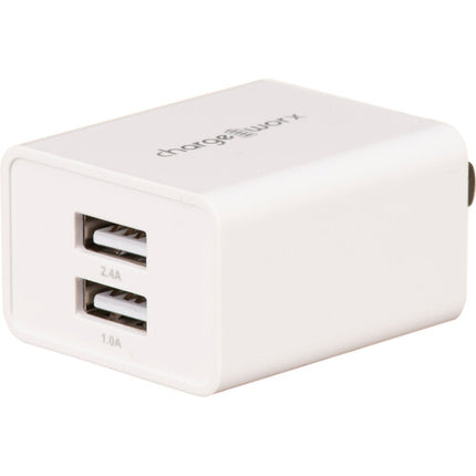 ChargeWorx Cargador de Pared Dual USB Tipo-A 5V 2.1A Blanco