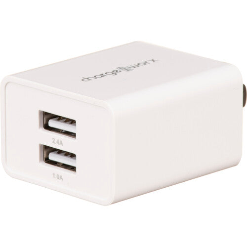 ChargeWorx Cargador de Pared Dual USB Tipo-A 5V 2.1A Blanco