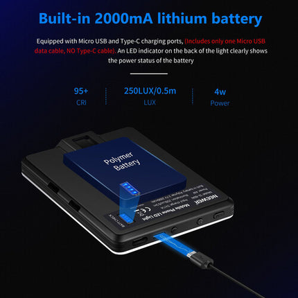 Neewer 60-LED Kit de Luz Móvil para Video con Batería 2000mAh y Modos Bi-Color