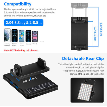 Neewer 60-LED Kit de Luz Móvil para Video con Batería 2000mAh y Modos Bi-Color