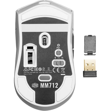 Cooler Master MM712 Ratón Gaming Inalámbrico 2.4 GHz Bluetooth 5.1 1000 Hz Blanco