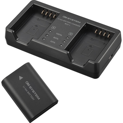 OM SYSTEM SBCX-1 Kit de batería y cargador de ion de litio carga simultánea