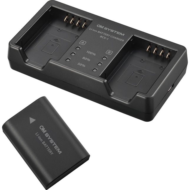 OM SYSTEM SBCX-1 Kit de batería y cargador de ion de litio carga simultánea