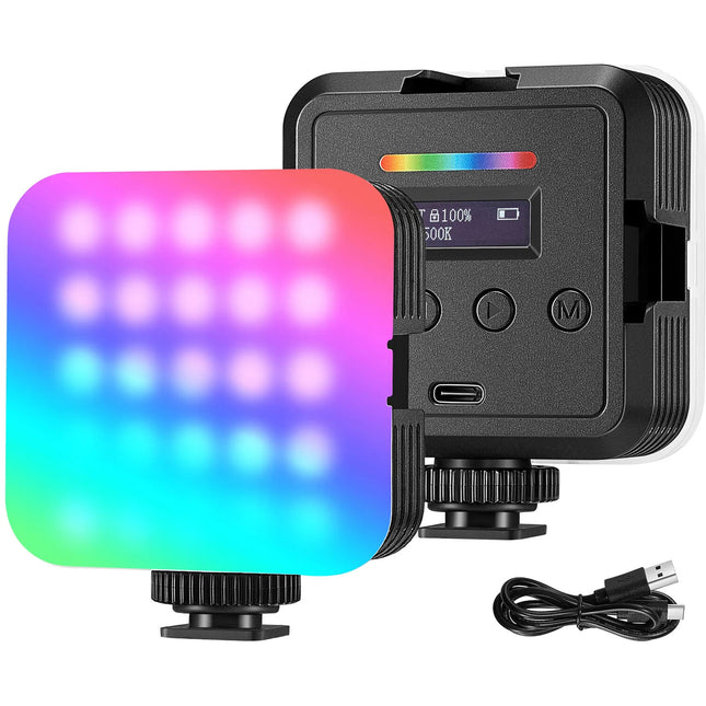 Neewer RGB61 Luz LED de Video RGB 800 Lux 3.1x2.6 Pulgadas Batería Recargable