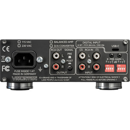 Violectric DHA V226 Amplificador de Auriculares Previo y DAC USB-C 384 kHz DSD256