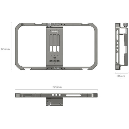SmallRig Universal Mobile Phone Cage con Soporte Ajustable para Smartphone 2.2 a 3.5 Pulgadas Kit de Rig para Video Plegable Fold P20