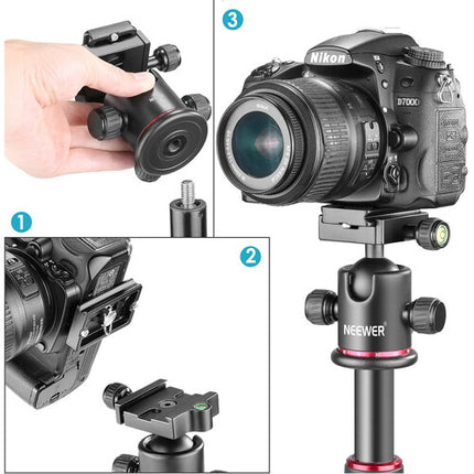 Neewer GM-MT Cabezal Esférico con Placa QR Arca Tipo 17.6 lb de carga