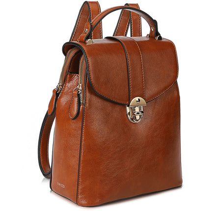 Rofozzi Layla Mochila para Tablet 11 Pulgadas Cuero Vegano Resistente Agua Marrón