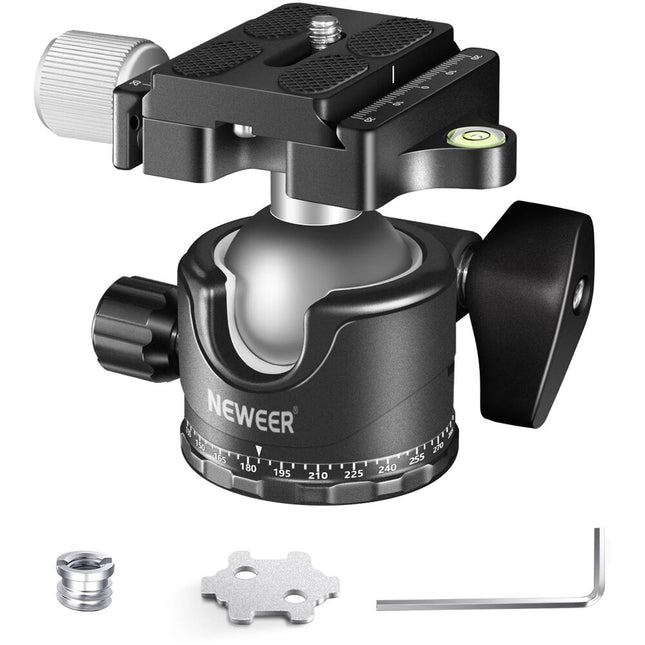 Neewer GM36 Cabezal Bola Bajo Perfil Capacidad 15kg Arca QR Plate 360°