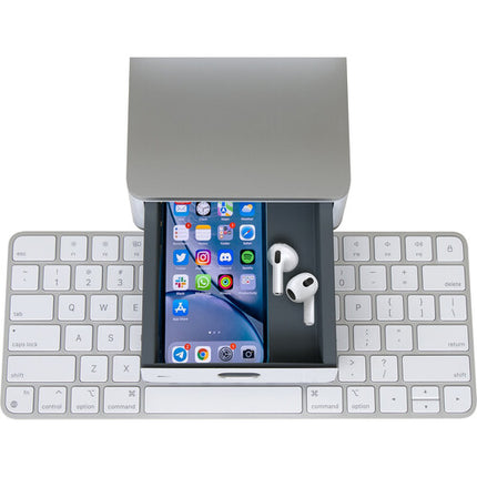Rain Design mBase Soporte para iMac 24" Blanco con Cajón Integrado y Gestión de Cables