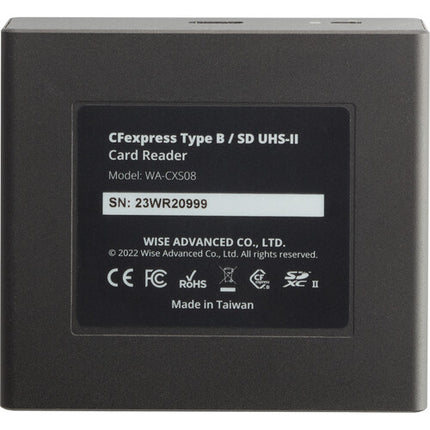 Wise Advanced Lector de Tarjetas CFexpress Type B UHS-II SDXC USB-C 3.2 Gen 2 con Interruptor de Protección de Escritura