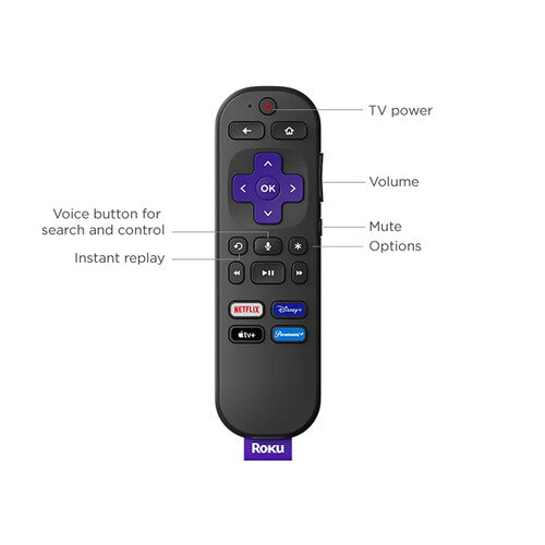 Roku Voice Remote con Control TV Preset Control Remoto Control Por Voz