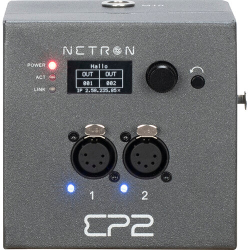 Obsidian NETRON EP2 Gateway Ethernet a DMX con 2 puertos XLR 5 pines y alimentación PoE