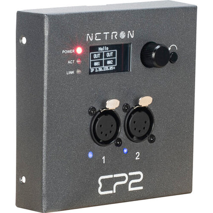 Obsidian NETRON EP2 Gateway Ethernet a DMX con 2 puertos XLR 5 pines y alimentación PoE