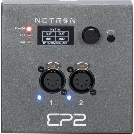 Obsidian NETRON EP2 Gateway Ethernet a DMX con 2 puertos XLR 5 pines y alimentación PoE