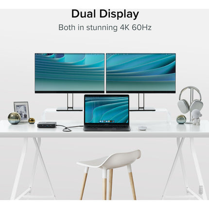 Plugable 7 en 1 USB-C Docking Station Dual HDMI 4K60 100W PD