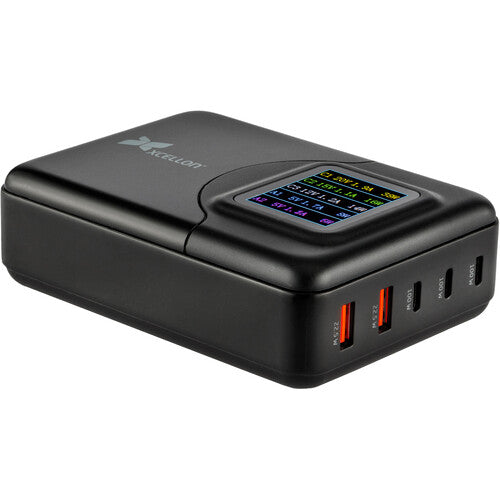 Xcellon PDG-5200L Cargador USB 5 Puertos 200W GaN con Pantalla LED