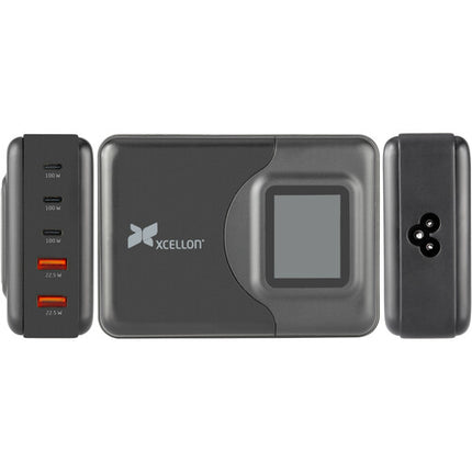 Xcellon PDG-5200L Cargador USB 5 Puertos 200W GaN con Pantalla LED