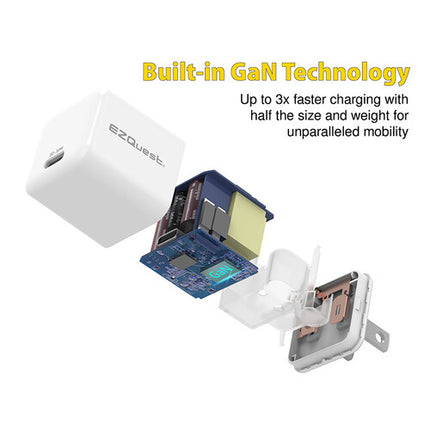 EZQuest UltimatePower Mini Cargador USB Tipo C 30W GaN Compacto