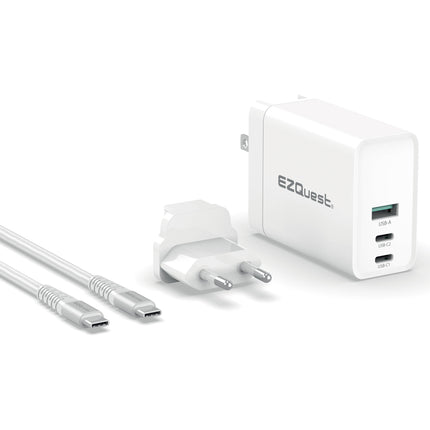 EZQuest UltimatePower Cargador de Pared 120W 3 Puertos GaN con Cable 6.6'