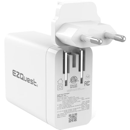 EZQuest UltimatePower Cargador de Pared 120W 3 Puertos GaN con Cable 6.6'