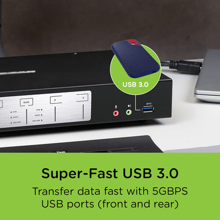 IOGEAR 4-Port 4K Dual View HDMI KVMP Switch con Hub USB 3.1 y Selector Remoto