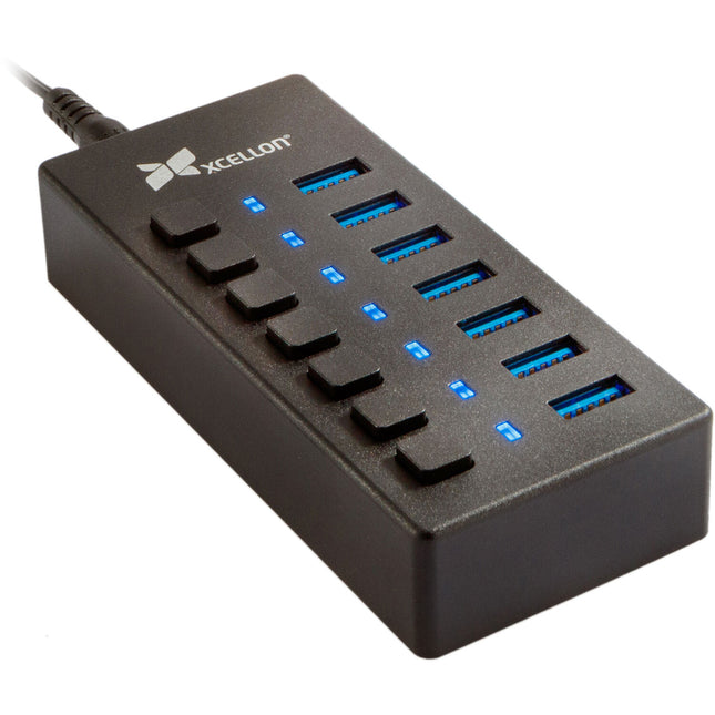 Xcellon Slim Hub USB 3.0 de 7 Puertos 5 Gb/s con Fuente de Poder