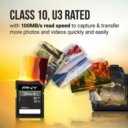 PNY 128GB Elite-X Tarjeta de Memoria SDXC UHS-I 100MB/s 2-Pack