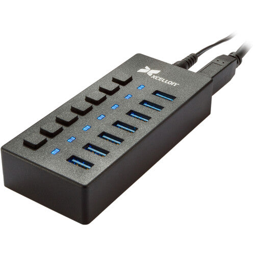 Xcellon Slim Hub USB 3.0 de 7 Puertos 5 Gb/s con Fuente de Poder
