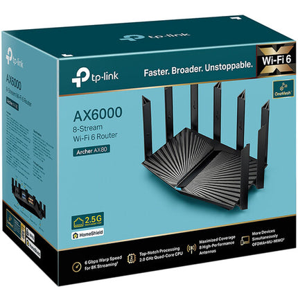 TP-Link Archer AX80 AX6000 Router Inalámbrico Dual Band Wi-Fi 6 5952 MB/s 8 Antenas
