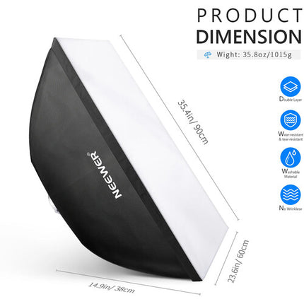 Neewer Softbox Rectangular 60x90 cm Interior Plata Difusores Bowens