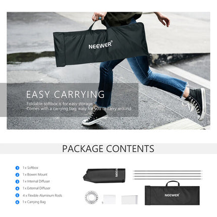 Neewer Softbox Rectangular 60x90 cm Interior Plata Difusores Bowens