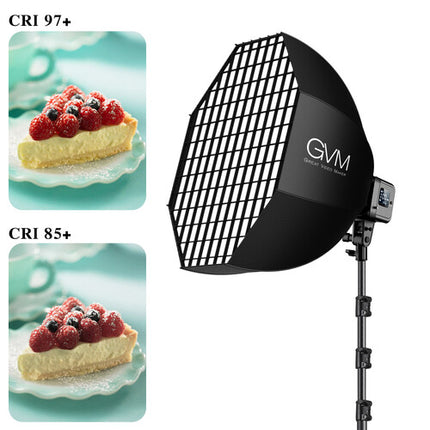 GVM SD80D Kit de Monoluz LED Bicolor 2700-7500K 19500 Lux Softbox 23.6"