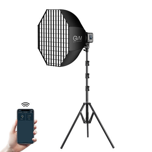 GVM SD80S Kit de Luz LED Monolight 5600K 3280 Lux con Softbox 23.6"