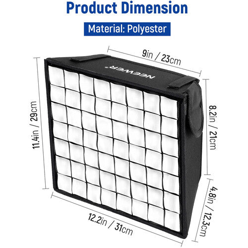 Neewer Softbox Plegable 31x29 cm para Luces LED con Difusor y Grid