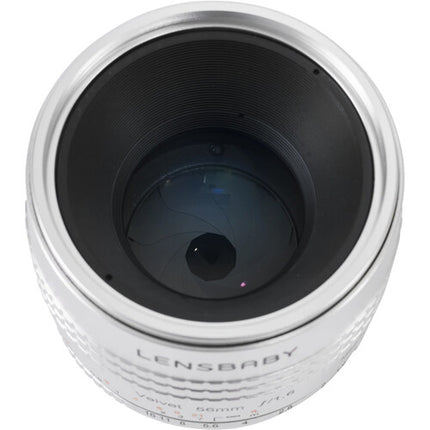 Lensbaby Velvet 56mm f/1.6 Lente para Nikon F Montura FX Plata