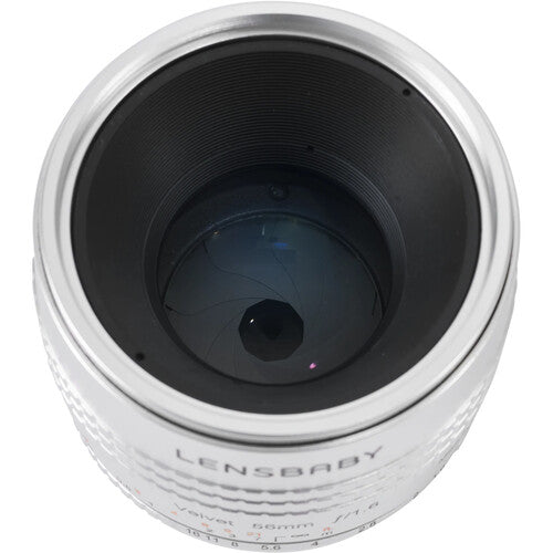 Lensbaby Velvet 56mm f/1.6 Lente para Nikon F Montura FX Plata
