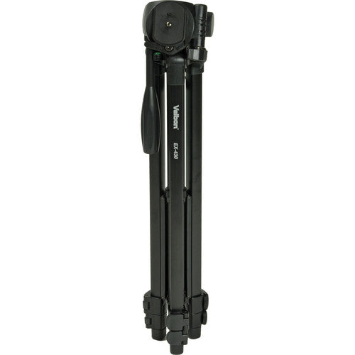 Velbon EX-430/F trípode de aluminio 4.4 lb 59.4 pulgadas con cabeza 3 vías y placa rápida QB-46
