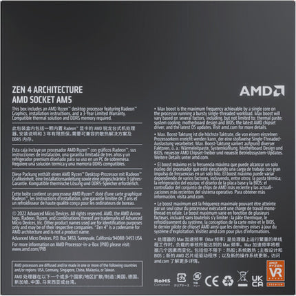 AMD Ryzen 5 7600X Procesador AM5 6 Núcleos 12 Hilos 5.3 GHz Boost