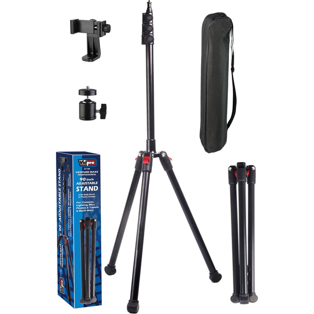 Vidpro Soporte Ajustable para Cámaras con Altura Máxima 90 Pulgadas y Capacidad 9 lb