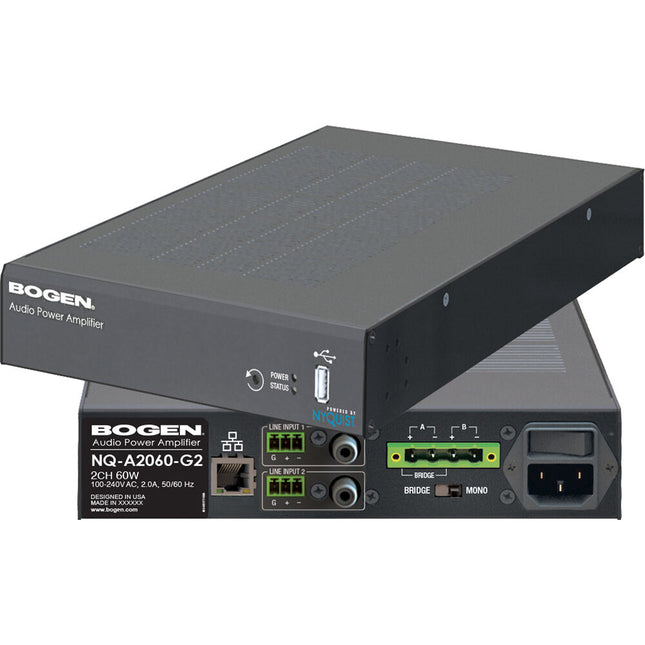 Bogen Nyquist Amplificador de Potencia en Red 2 Canales 2 x 60W 16-Bandas EQ
