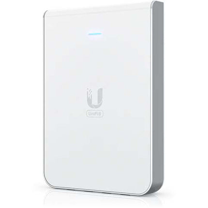Ubiquiti UniFi U6 In-Wall Punto de Acceso Wi-Fi 6 Dual-Banda 5.3 Gb/s con Switch Gigabit PoE 4 Puertos