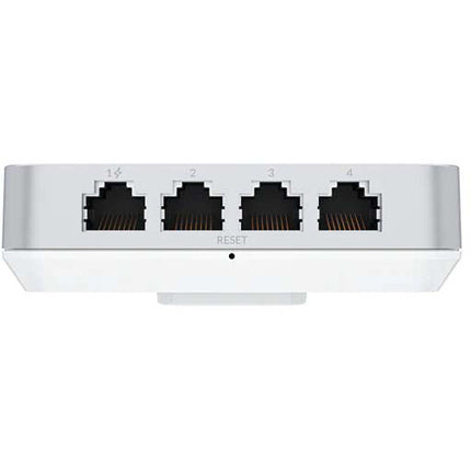Ubiquiti UniFi U6 In-Wall Punto de Acceso Wi-Fi 6 Dual-Banda 5.3 Gb/s con Switch Gigabit PoE 4 Puertos