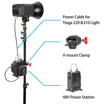 CAME-TV 48V Power Station estación de energía con placa dual V-Mount y salida 3-Pin XLR