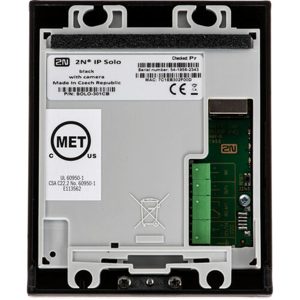 2N IP Solo sistema de intercomunicador con cámara HD visión nocturna montaje superficie negro